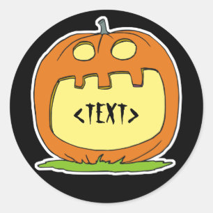 Adesivo Redondo Personalize um Jack-O-Lanterna,<TEXT>