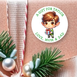 Adesivo Redondo Personalized a Gift for You Christmas Gift Tags 