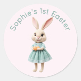 Adesivo Redondo Personalized Baby's First Easter Sticker - Cute 3D