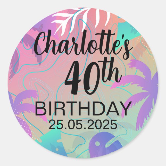 Adesivo Redondo personalized birthday Sticker (Frente)