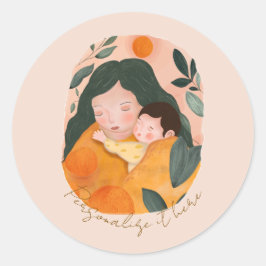 Adesivo Redondo Personalized Boho Botanical Mama Love