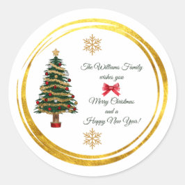 Adesivo Redondo Personalized Christmas Sticker with Name & Wishes