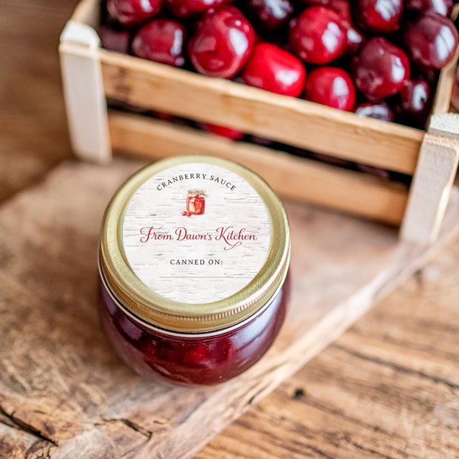 Adesivo Redondo Personalized Cranberry Sauce Canning Stickers (Criador carregado)