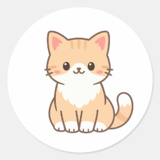 Adesivo Redondo Personalized Cute Cat Gift – Custom Pet Name Minim