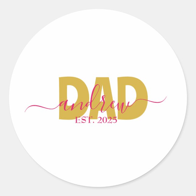ADESIVO REDONDO PERSONALIZED DAD TO BE (Frente)