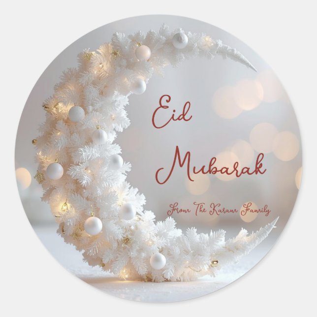 Adesivo Redondo Personalized Eid Mubarak Muslim modern  (Frente)