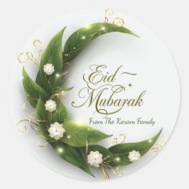 Adesivo Redondo Personalized Eid Mubarak Muslim modern Classic 