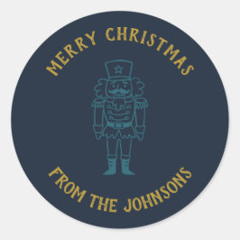 Adesivo Redondo Personalized Family Name Merry Christmas Prince