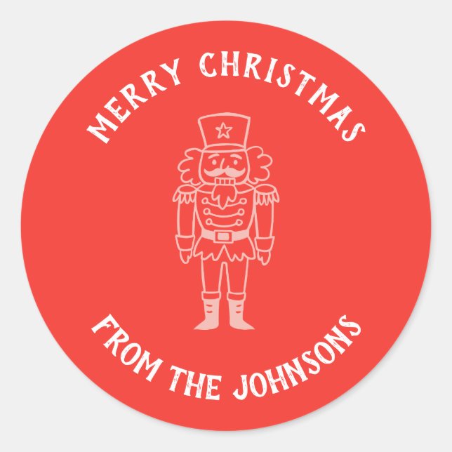 Adesivo Redondo Personalized Family Name Merry Christmas Prince (Frente)