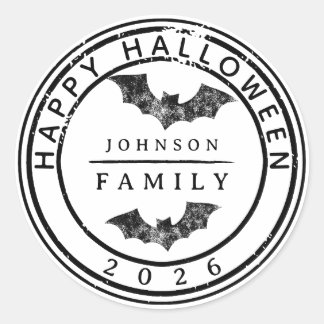 Adesivo Redondo Personalized Happy Halloween Custom Family Name