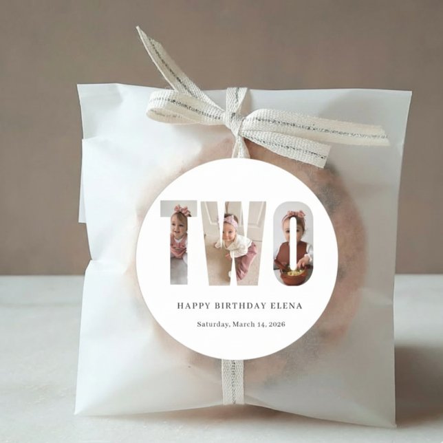 Adesivo Redondo Personalized Milestone Birthday Photo Stickers (Criador carregado)