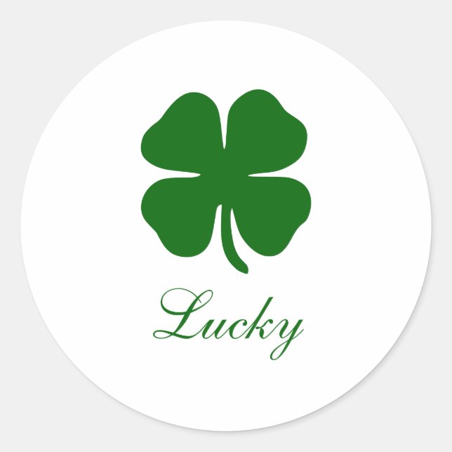 Adesivo Redondo Personalized Name Lucky Clover (Frente)