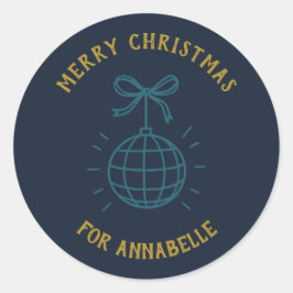 Adesivo Redondo Personalized Name Merry Christmas