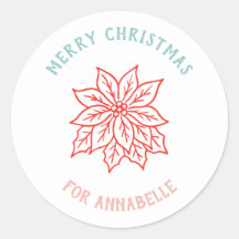 Personalized Name Merry Christmas Flower