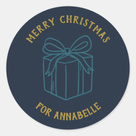 Adesivo Redondo Personalized Name Merry Christmas Gift