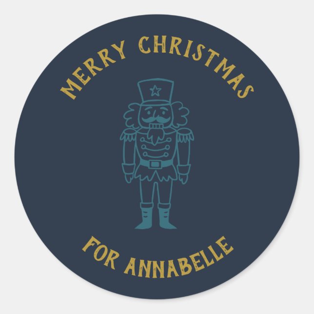 Adesivo Redondo Personalized Name Merry Christmas Prince (Frente)