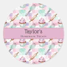 Personalized Name Watercolor Cupcake Topper