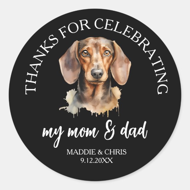 Adesivo Redondo Personalized Pet – Thanks Celebrating My Mom & dad (Frente)
