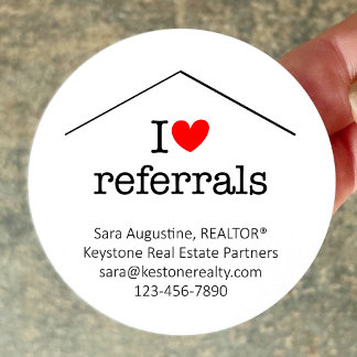 Adesivo Redondo Personalized Realtor I Love Referrals