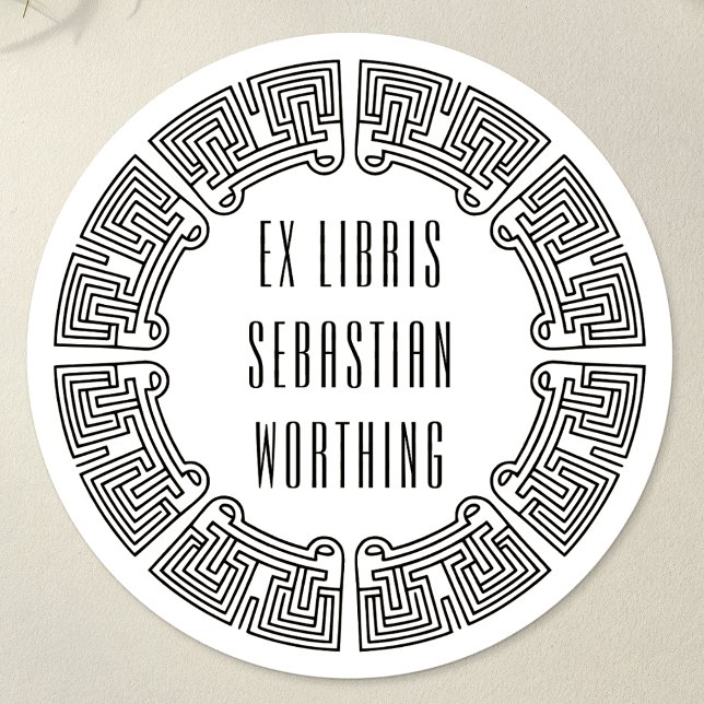 Adesivo Redondo Personalized Sci-Fi Maze Ex Libris Sticker (Criador carregado)