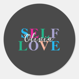 Adesivo Redondo Personalized Self love 
