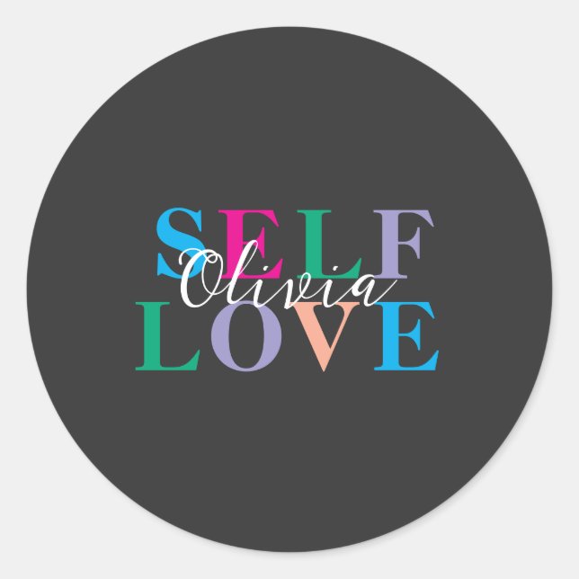 Adesivo Redondo Personalized Self love  (Frente)