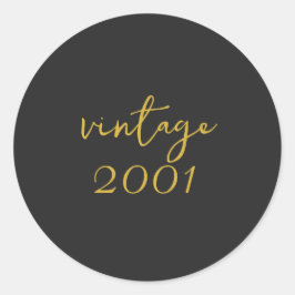 Adesivo Redondo Personalized Vintage 2001 T-Shirt