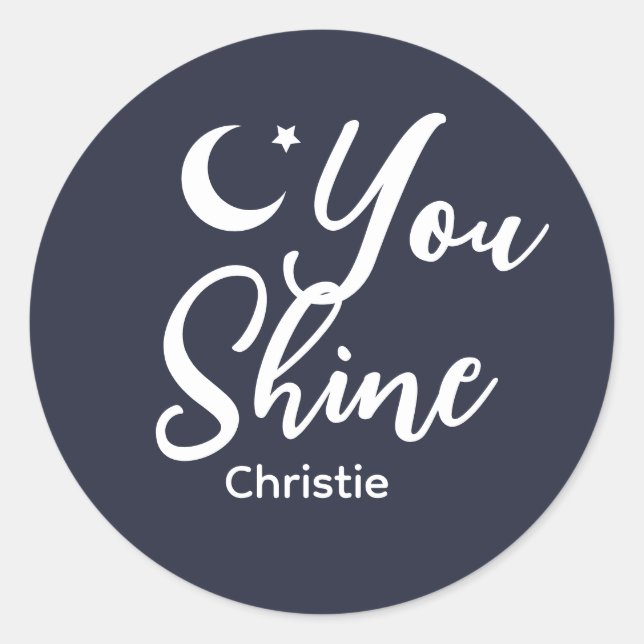Adesivo Redondo Personalized You shine Women's (Frente)