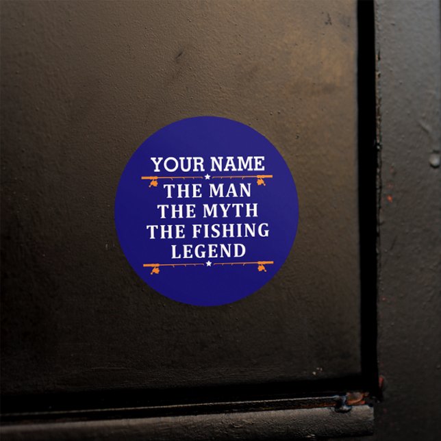 Adesivo Redondo Personalizou O Homem O Mito Da Lenda De Pesca (Criador carregado)