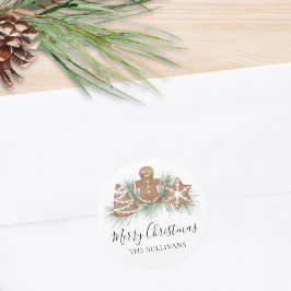 Adesivo Redondo Personalzed Merry Christmas Cookies
