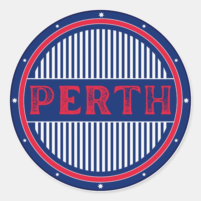 Adesivo Redondo Perth City Pride Emblem – Australian Identity (Frente)