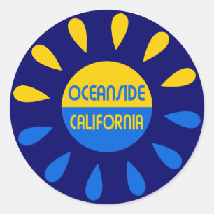 Adesivo Redondo Perto do oceano Califórnia