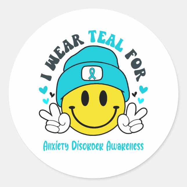 Adesivo Redondo Perturbação de Ansiedade Sensibilização Ofertas de (Frente)