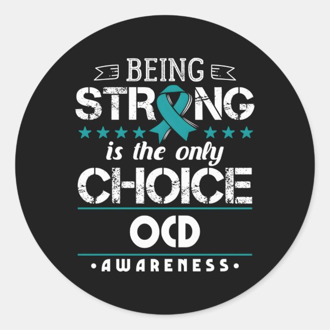 Adesivo Redondo Perturbação Obsessivo-Compulsiva Sensibilização Oc (Frente)