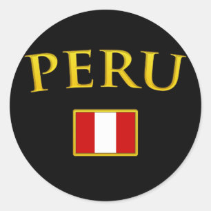 Adesivo Redondo Peru dourado