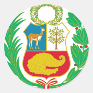 Adesivo Redondo Peru - Escudo Nacional (Emblema Nacional)
