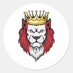 Adesivo Redondo Peru Leão King Flag