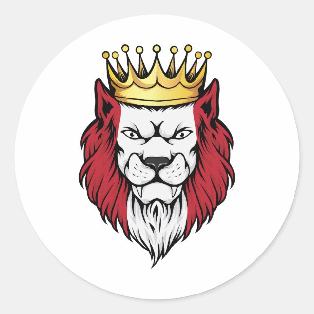 Adesivo Redondo Peru Leão King Flag (Frente)