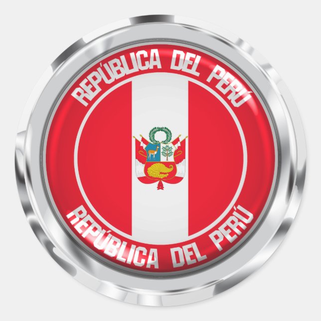 Adesivo Redondo Peru Round Emblem (Frente)