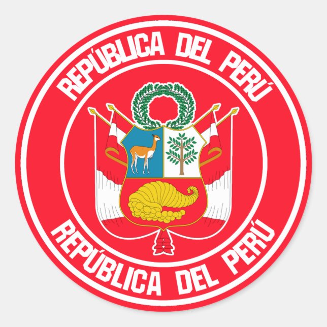 Adesivo Redondo Peru Round Emblem (Frente)
