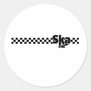 Adesivo Redondo Pés de dança de SKA com verificadores
