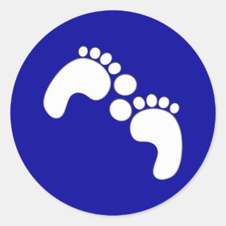 Adesivo Redondo Pés Fussspuren feet footprints