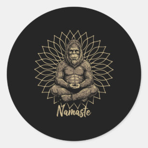 Adesivo Redondo Pés-Grandes Yoga Namaste Meditação Design Zen