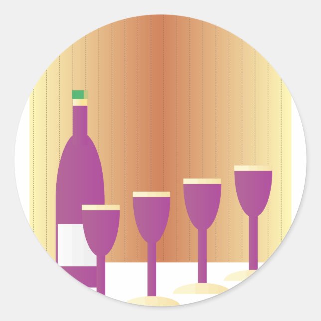 Adesivo Redondo Pesah Four Cups of Wine (Frente)