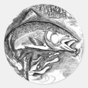 Adesivo Redondo Pesca