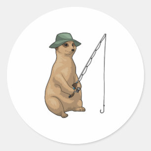 Adesivo Redondo Pesca de Meerkat