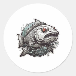 Adesivo Redondo pesca de peixes de greve pesada
