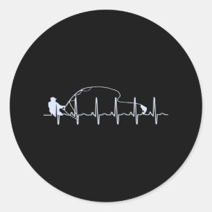 Adesivo Redondo Pesca De Pulsação De Voo Peixes De Pulsação EKG