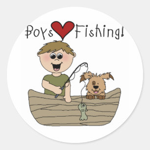 Adesivo Redondo Pesca do amor dos meninos