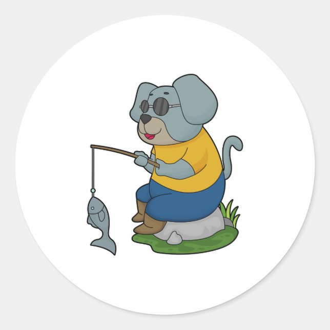 Adesivo Redondo Pesca do Cão - Escoamento do Peixe (Frente)